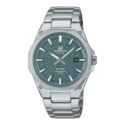 Casio Edifice EFR-S108DE-3AV Analog Men’s Watch with Green Textured Dial and Slim Stainless Steel Design