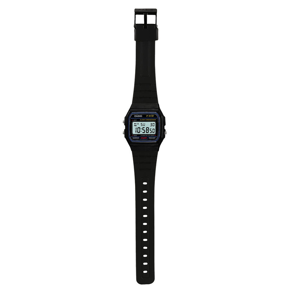 Casio F-91W-3 Digital Resin Watch with LED Light and Stopwatch – Classic Retro Model