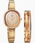2776WM01F Titan Raga Contempore Quartz Analog Rose Gold Mother Of Pearl Dial Metal Strap Watch For Women