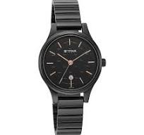 TITAN NT2679NM01 Titan Karishma Quartz Analog Black Round Dial Black Stainless Steel Strap Watch For Women