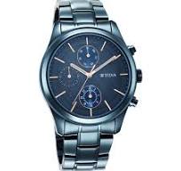 Titan Neo Splash Quartz Analog with Date Blue Dial Blue Stainless Steel Strap Watch For Men nt1805qm01 Men's Watch