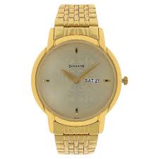 nt77031ym04 Sonata Quartz Analog with Day and Date Champagne Dial Stainless Steel Strap Watch for Men