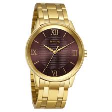 Sonata Quartz Analog Brown Dial Stainless Steel Strap Watch for Men