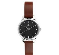 TITAN NP2481SL07 Titan Women's Chic minimalist watch with Black dial and leather strap