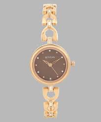 TITAN NT2601WM04 Titan Lagan Brown Dial Analog Metal Strap Watch for Women
