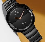 Titan Edge Squircle Quartz in Rich Black with Glossy Ceramic Unisex Watch