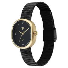 FASTRACK FV60087KM01 Vyb Muse By Fastrack Quartz Analog Black Dial Black Stainless Steel Strap Watch For Girls