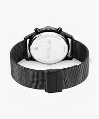 TITAN NT1805NM05 Titan Neo Black & Gold Quartz Analog with Day and Date Black Dial Stainless Steel Strap Watch for Men