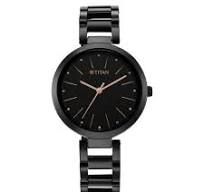TITAN NT2480NM01 Titan Workwear Quartz Analog Black Dial Black Stainless Steel Strap Watch for Women