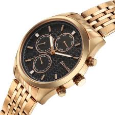 7155wm01 Sonata 7155WM01 Magna Quartz Multifunction Black Dial Rose Gold Stainless Steel Strap Watch For Men