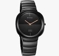 Titan Edge Squircle Quartz in Rich Black with Glossy Ceramic Unisex Watch