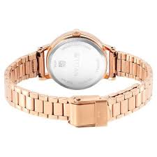 Titan Karishma Rose Gold Dial Analog Stainless Steel Strap Watch for Women NT2678WM01