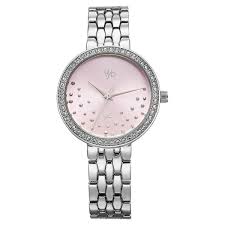 FASTRACK FV60088SM01 Vyb Starlet By Fastrack Quartz Analog Pink Dial Silver Metal Strap Watch For Girls