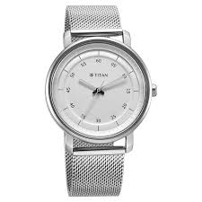 NT1884SM01 Titan Workwear Quartz Analog Silver Dial Stainless Steel Strap Watch for Men