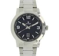 NT1730SM03 Titan Men's Urban Refinement: Sleek Blue Dial with Silver Stainless Steel Strap Watch