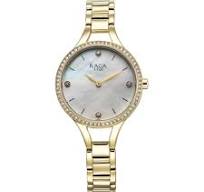 Titan Raga Showstopper Quartz Analog Mother Of Pearl Round Dial Golden Metal Strap Watch For Women nt95275ym01 Women's Watch
