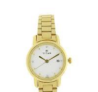 NT2572YM01 Titan Karishma White Dial Women Watch With Stainless Steel Strap