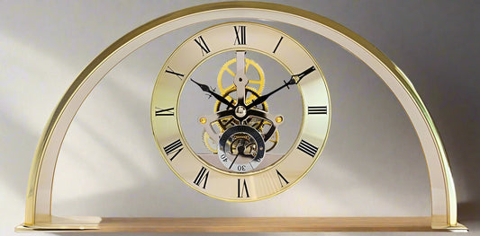 Half Moon Mantel Clock – Skeleton Mantel Clock | Half Moon Table Clock Design