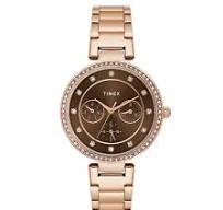 TIMEX Brown Round Dial Analog Women's Watch - TWEL18721