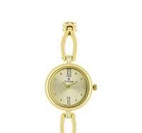 NT2601YM01 Titan Quartz Analog Champagne Dial Metal Strap Watch for Women