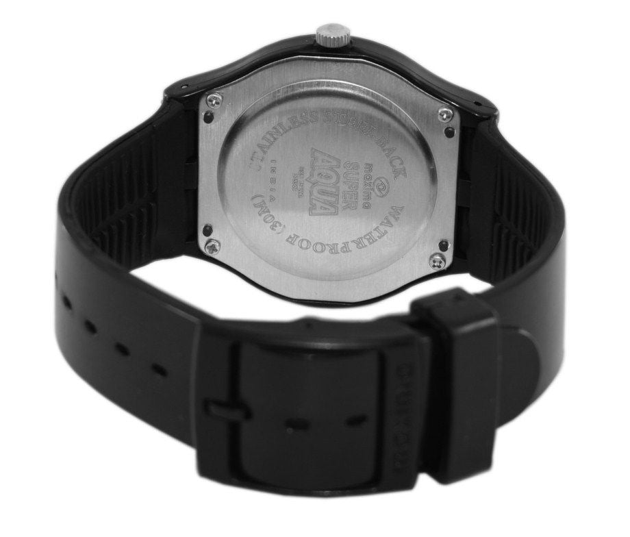 Back Side Of Maxima 39342PPGW Casual Analog Watch with Blue Dial and Black Strap for Men