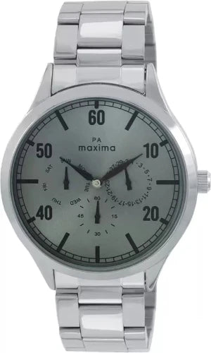 Maxima 66253CMGI Men's Analog Watch with Silver Strap and Grey Dial