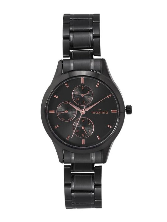 Maxima 67470CMLB Women’s Black Bracelet Style Analog Multi-Function Watch
