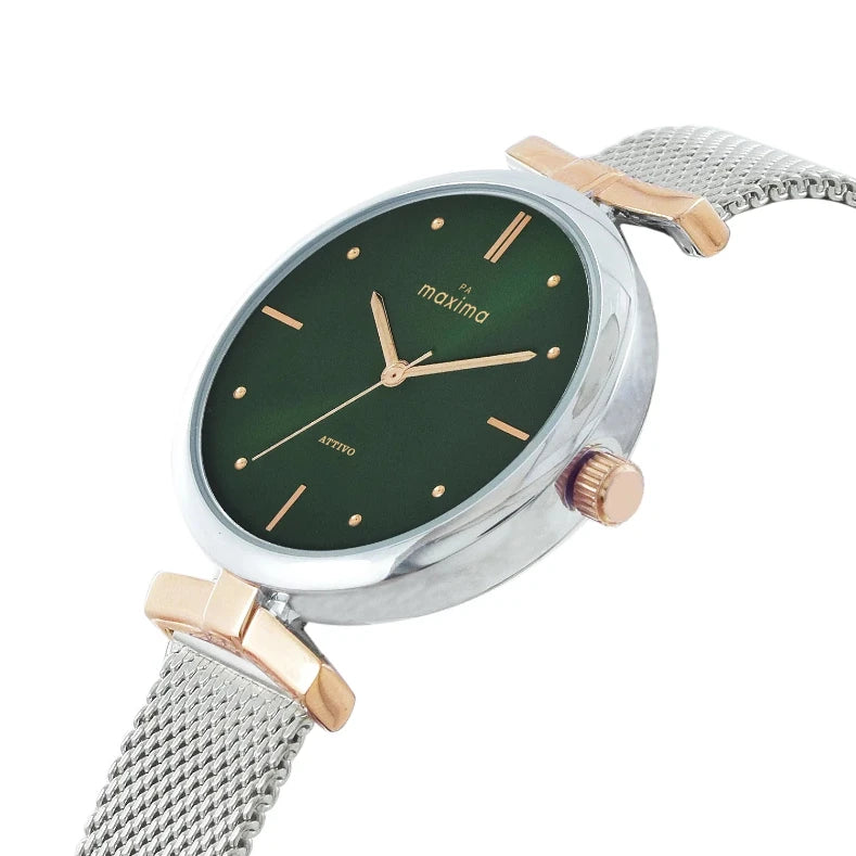 Side View Of Maxima 68811CMLT Analog Women's Watch with Multicolor Strap and Green Dial