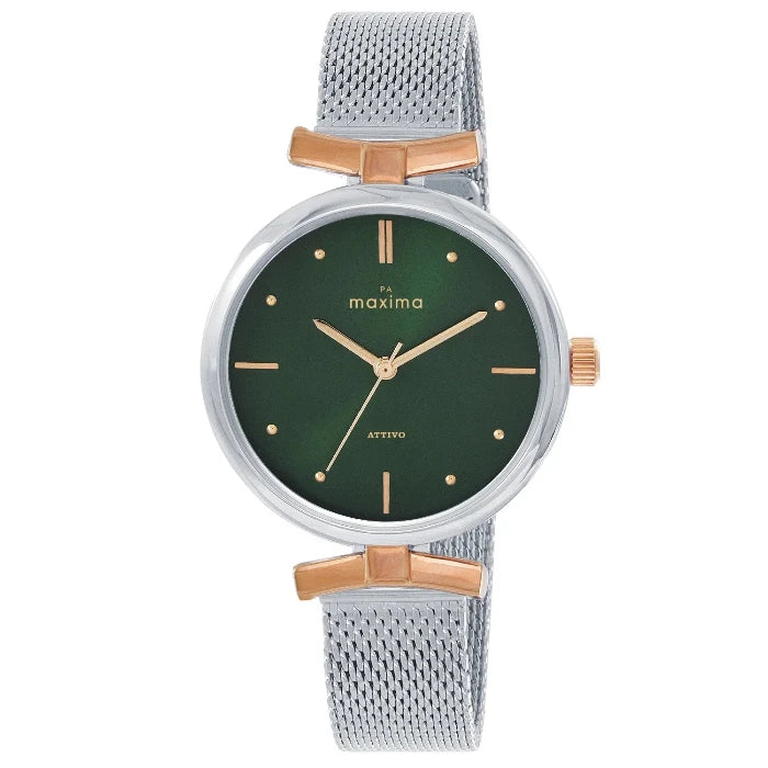 Maxima 68811CMLT Analog Women's Watch with Multicolor Strap and Green Dial