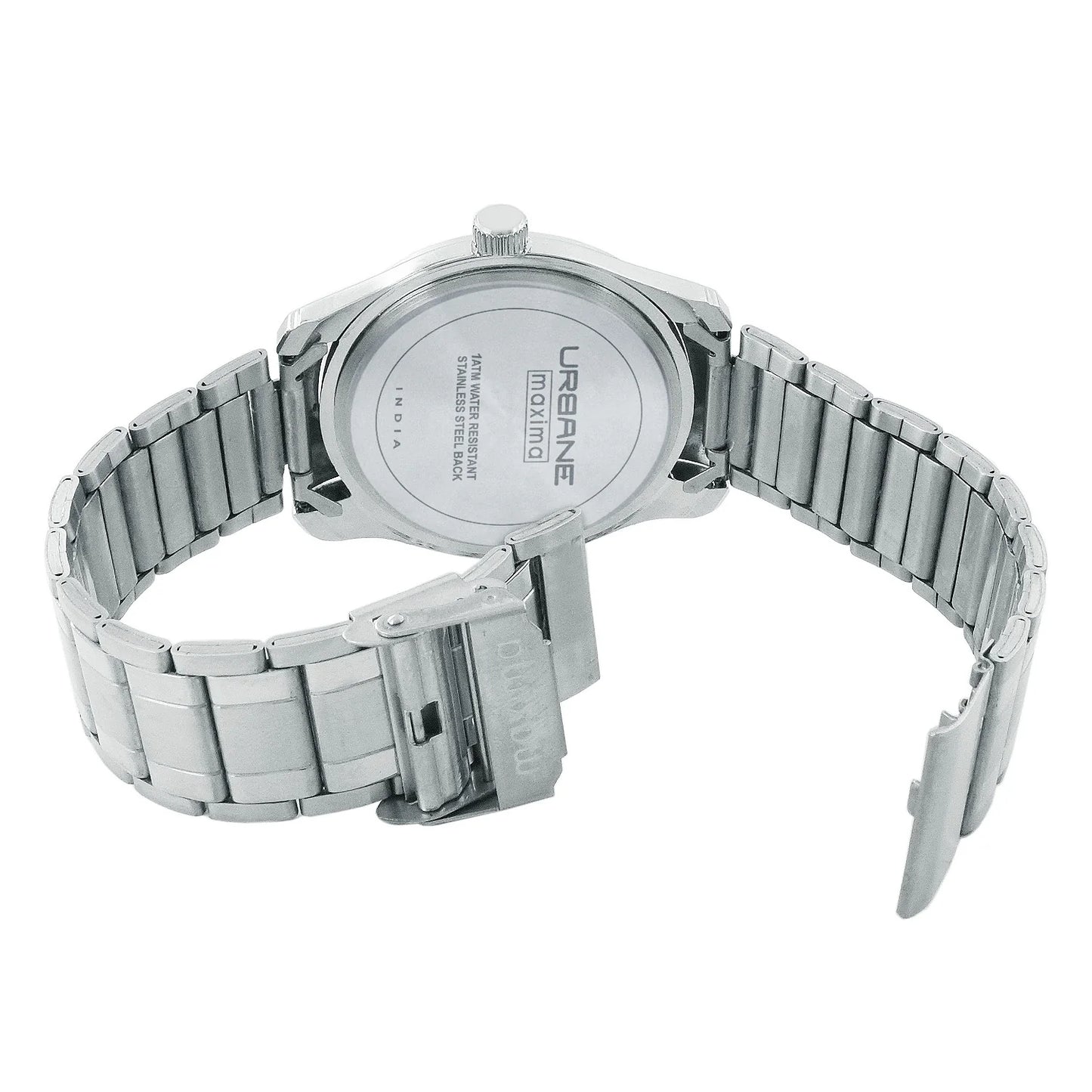 Back View Of Maxima 69351CMGT Urbane Green Dial Stainless Steel Analog Watch for Men