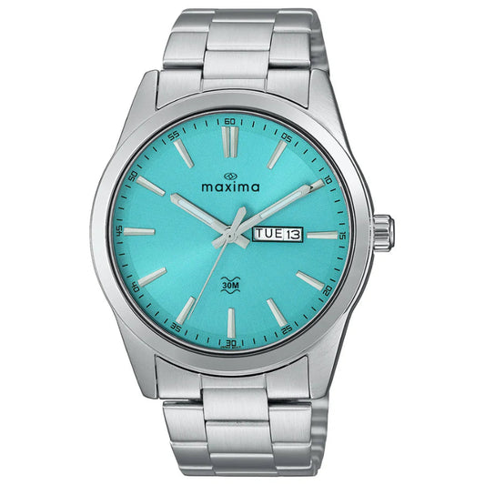 Maxima Apex Collection Analog Watch For Men 70882CMGI with metal strap and classic round dial