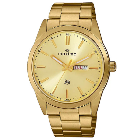 Maxima Apex Collection Analog Watch For Men 71572CMGY with grey dial and stainless steel strap.