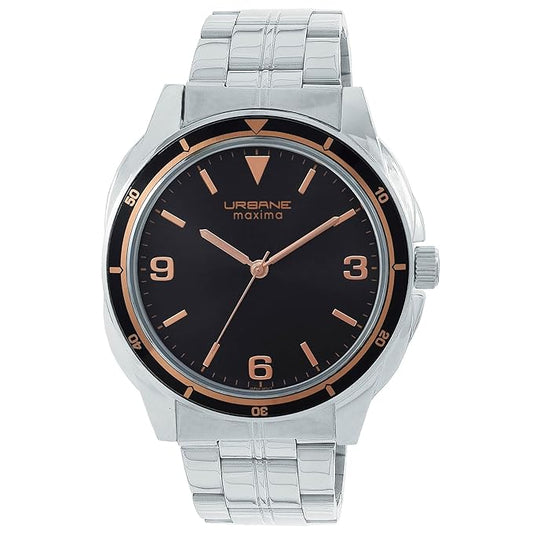Maxima Urbane 70481CMGI Black Dial Stainless Steel Watch for Men
