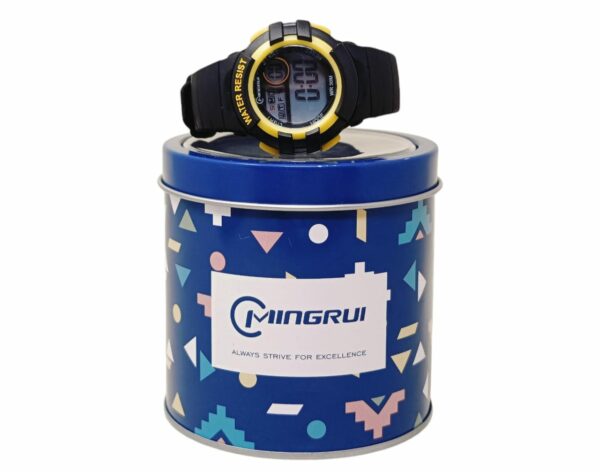 Front view of Mingrui Digital Kids Watch with Cat-Ear Design – Waterproof Fun Timepiece for Children