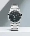 Titan Workwear Black Dial Analog with Date Stainless Steel Strap Watch for Men NT1770SM02 Men's Watch