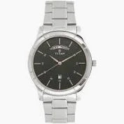 itan Workwear Black Dial Analog with Day and Date Stainless Steel Strap watch for Men nt1767sm02 Men's Watch