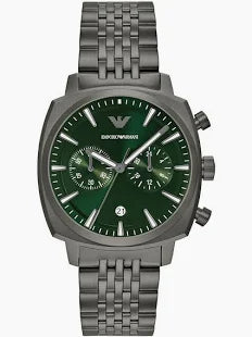 Men Quartz Green Dial Chronograph Stainless Steel Watch AR11689