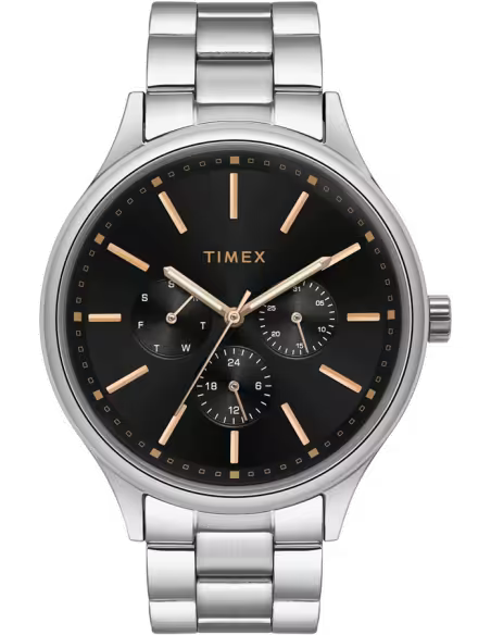 Timex TWEG18408 Round Black Dial Amalog Watch for Men