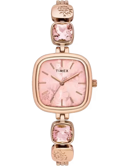 TIMEX Fria TWEL21002 Pink Square Dial Analog Watch for Women