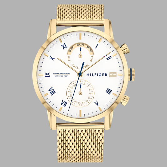 Tommy Hilfiger TH1710403 Men's Chronograph Watch with Gold Stainless Steel Strap and Dial